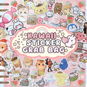 Kawaii Sticker Grab Bag | Cute Mystery Sticker Flake Pack | Perfect for Planners, Journals, Water Bottle Decoration | Surprise and Fun Gift