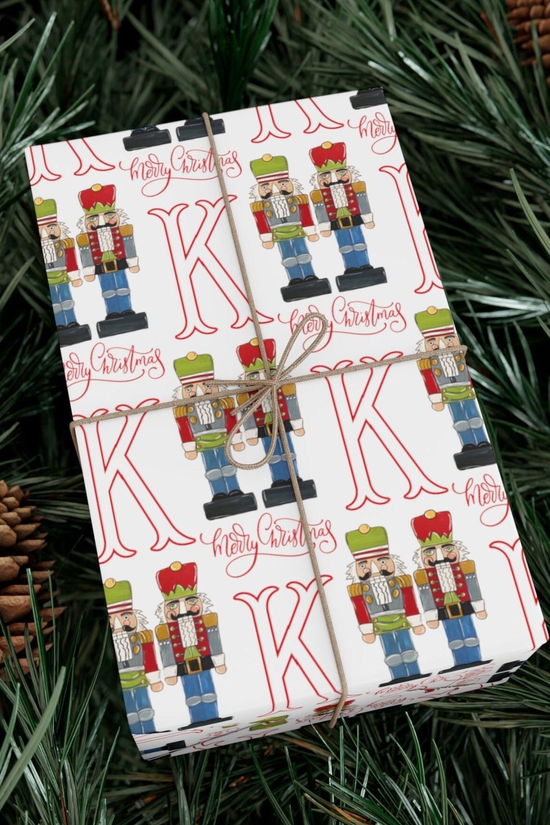 Merry Christmas Nutcracker Wrapping Paper Personalized Gift Wrap Etsy