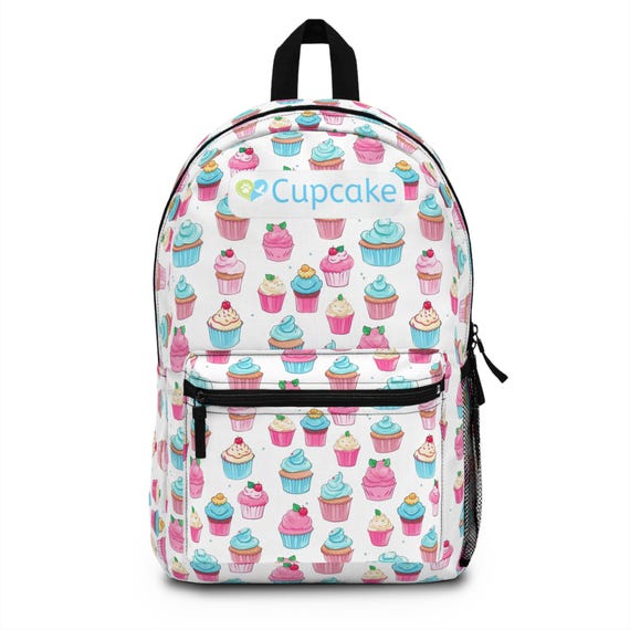 cupcake bookbag designer Pastel Cupcake Laptop Backpack: Waterproof School Travel Bag  main image 2