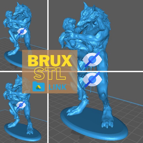 Girl Surprised by a hug wolf NSFW STL files for 3d Printing