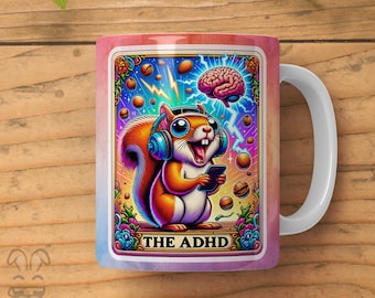 Caneca para TDAH, presente divertido para adultos com déficit de atenção, 325ml e 445ml