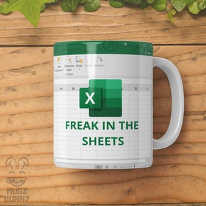 Freak in the Sheets Mug | Excel Spreadsheet Mug | accountant gift | Funny Mug with Spreadsheet | Data Analyst Gift | Office Mug
