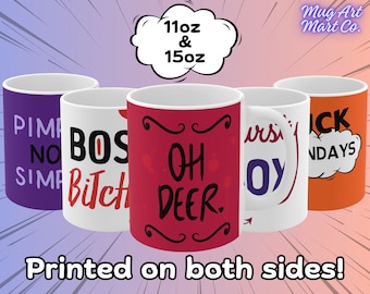 Oh Deer Mug | Hazbin Hotel Inspired Alastor Mug | Helluva Boss | Pimpin Not Simpin | Fan Art Coffee Mug