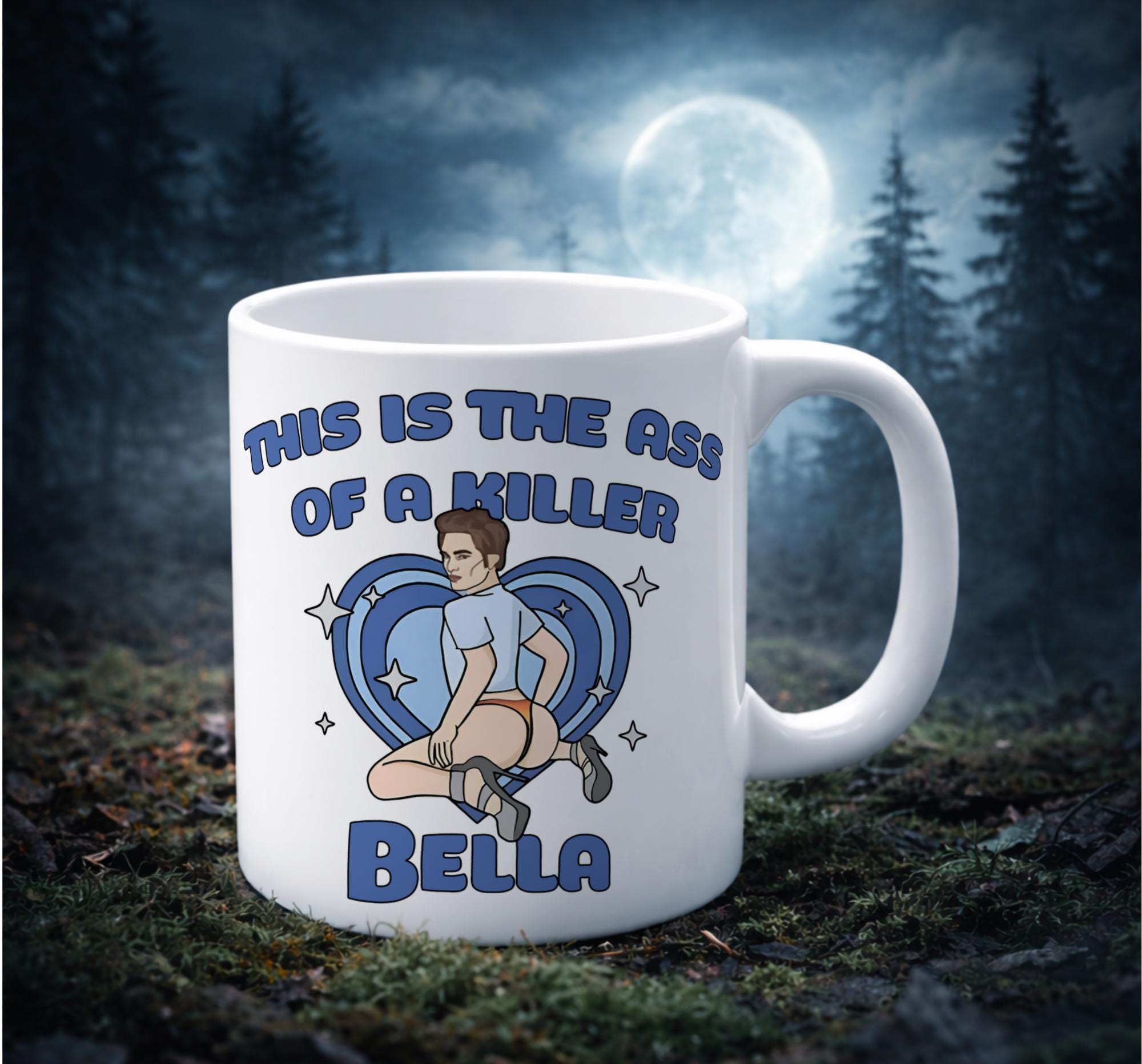 Tazza Divertente Twilight “This Is The Ass Of Killer Bella” | Bianca 330ml, Regalo Originale