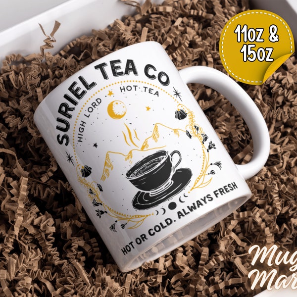 Suriel Tea Co Acotar Mug | Banned Books Mugs | Booktok Mug | Feyre And Rhysand | Velaris Mug | Perfect for Hot Tea or Coffee
