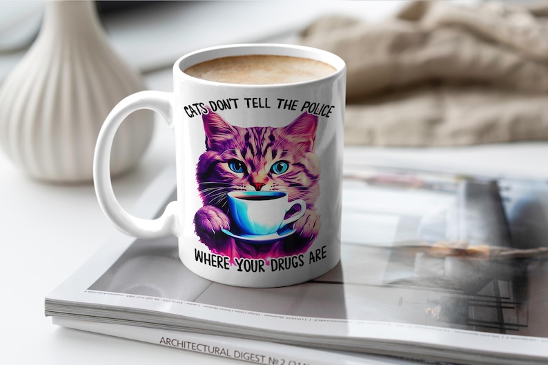 MugzBunnyStore Cats Don't Tell The Police Mug