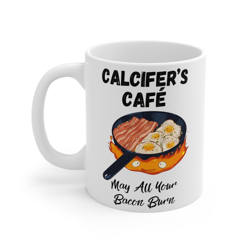 Calcifer Mug | May All Your Bacon Burn | Howl's Moving Castle Mug | Inspired Hayao Miyazaki Large Mug | Anime Gift Idea image 6