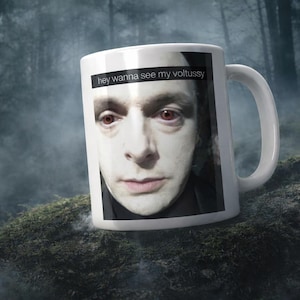 Wanna See My Voltussy Mug - Funny Twilight Merch with Vampire Robert Pattinson, Edward Cullen Twilight Meme, Perfect Twilight Gift