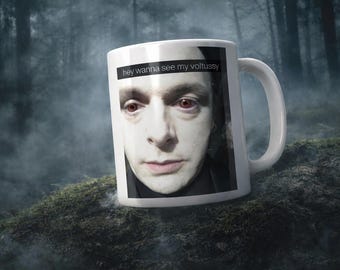 Wanna See My Voltussy Mug - Funny Twilight Merch with Vampire Robert Pattinson, Edward Cullen Twilight Meme, Perfect Twilight Gift