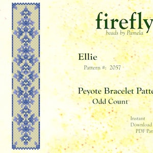 Ellie – Peyote Bracelet Pattern  Peyote Odd Count  Miyuki Delica 11   Instant Download  Peyote Stitch  fireflybeadsbypamela