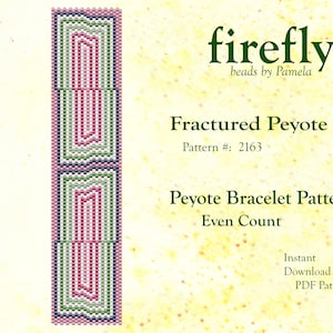 Fractured Peyote – Peyote Bracelet Pattern  Peyote Even Count  Miyuki Delica 11   Instant Download  Peyote Stitch  fireflybeadsbypamela