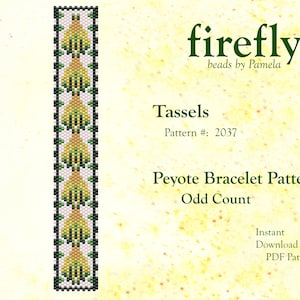 Tassels – Peyote Bracelet Pattern  Peyote Odd Count  Miyuki Delica 11   Instant Download  Peyote Stitch  fireflybeadsbypamela Yellow Fans