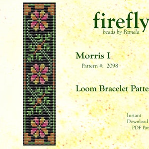 Morris I – Loom Bracelet Pattern  Loom Bead Stitch  Miyuki Delica 11   Instant Download  Loom Stitch  fireflybeadsbypamela