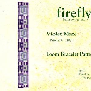 Violet Maze – Loom Bracelet Pattern  Loom Bead Stitch  Miyuki Delica 11   Instant Download  Loom Stitch  fireflybeadsbypamela