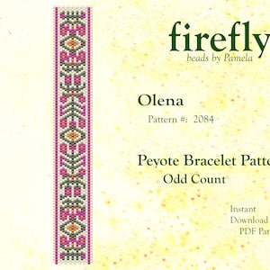 Olena – Peyote Bracelet Pattern  Peyote Odd Count  Miyuki Delica 11   Instant Download  Peyote Stitch  fireflybeadsbypamela