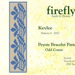 Keylee – Peyote Bracelet Pattern  Peyote Odd Count  Miyuki Delica 11   Instant Download  Peyote Stitch  fireflybeadsbypamela  Peyote Stitch