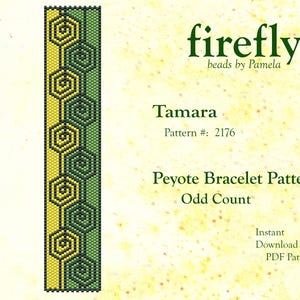 Tamara – Peyote Bracelet Pattern  Peyote Odd Count  Miyuki Delica 11   Instant Download  Peyote Stitch  fireflybeadsbypamela