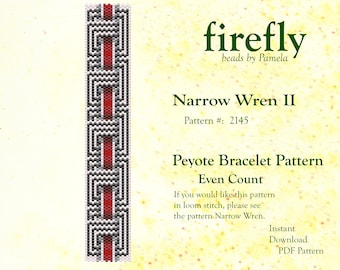 NARROW WREN II – Loom Bracelet Pattern  Loom Bead Stitch  Miyuki Delica 11   Instant Download  Loom Stitch  fireflybeadsbypamela