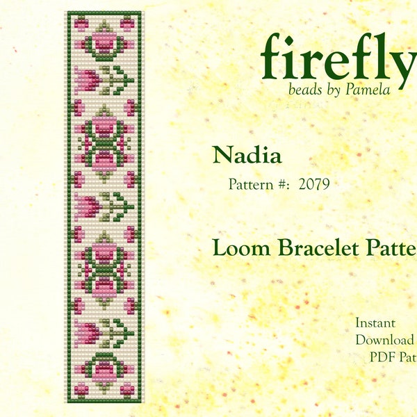 Nadia – Loom Bracelet Pattern  Loom Bead Stitch  Miyuki Delica 11   Instant Download  Loom Stitch  fireflybeadsbypamela  folk