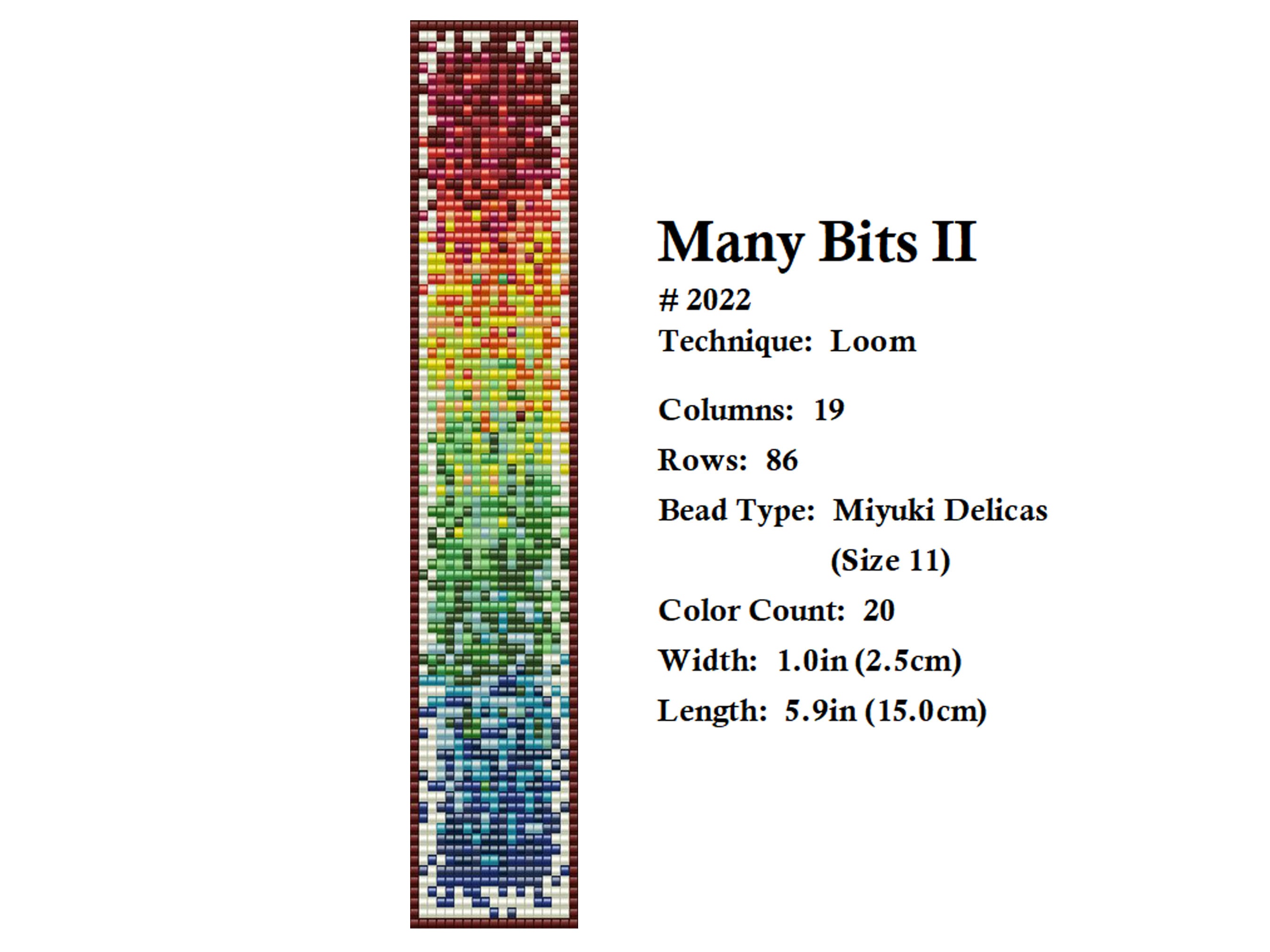 Loom Bracelet Pattern – Many Bits II, Miyuki Delica Bead Stitch (PDF ...