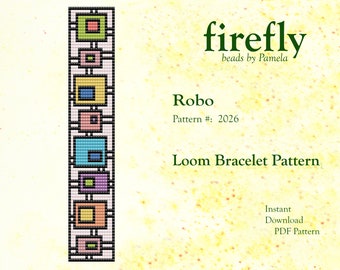 Robo – Loom Bracelet Pattern  Loom Bead Stitch  Miyuki Delica 11   Instant Download  Loom Stitch   fireflybeadsbypamela  Geometric  One Inch