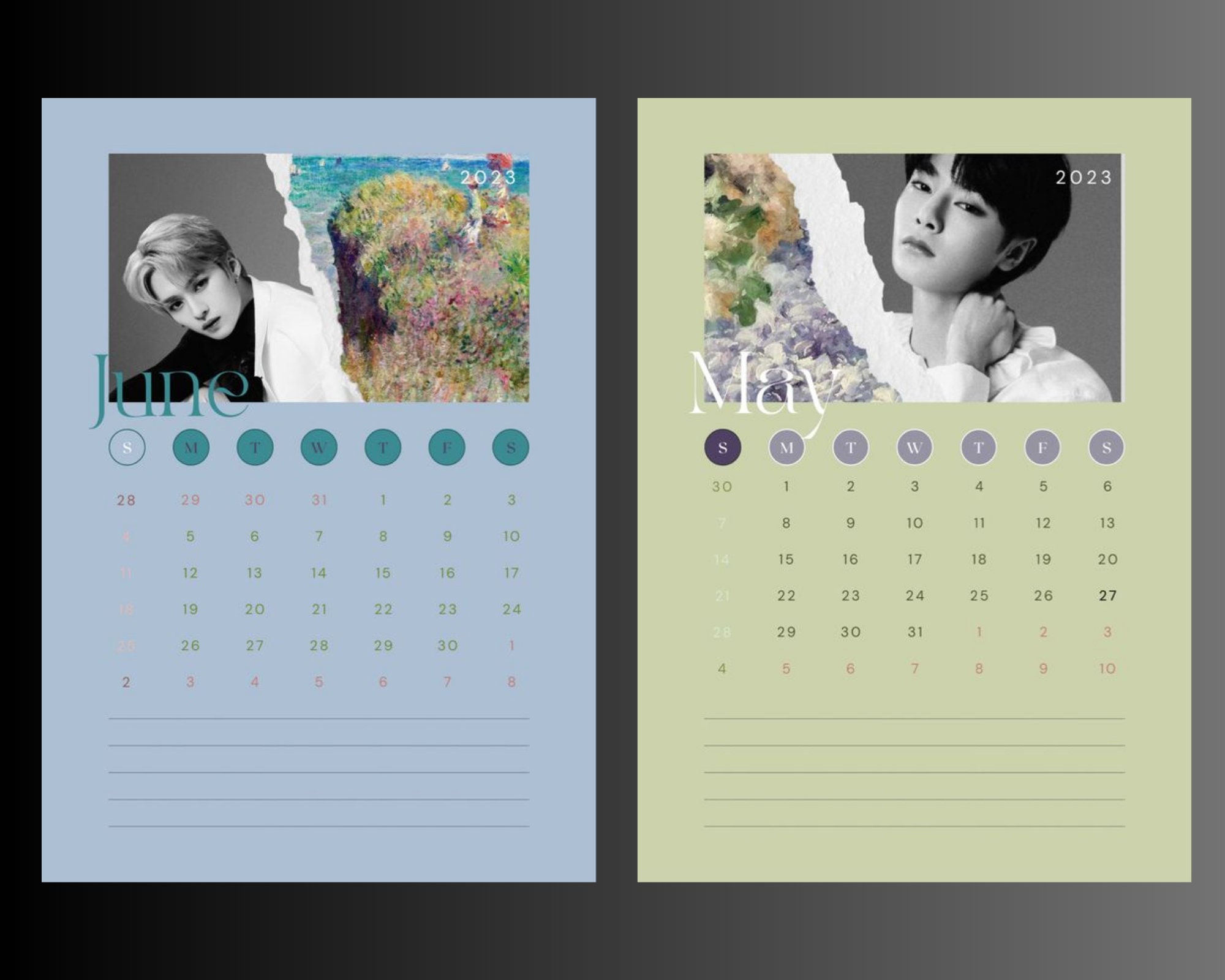 Stray Kids Calendarstraykids Wall Decorskz Calendarstays Etsy