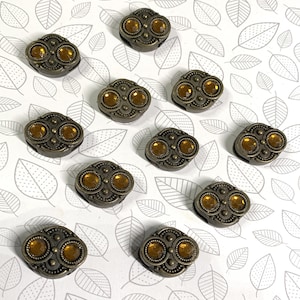 Connectors loops vintage recovery pieces baroque Victorian jewelry assembly connectors citrine rhinestones for craft creations