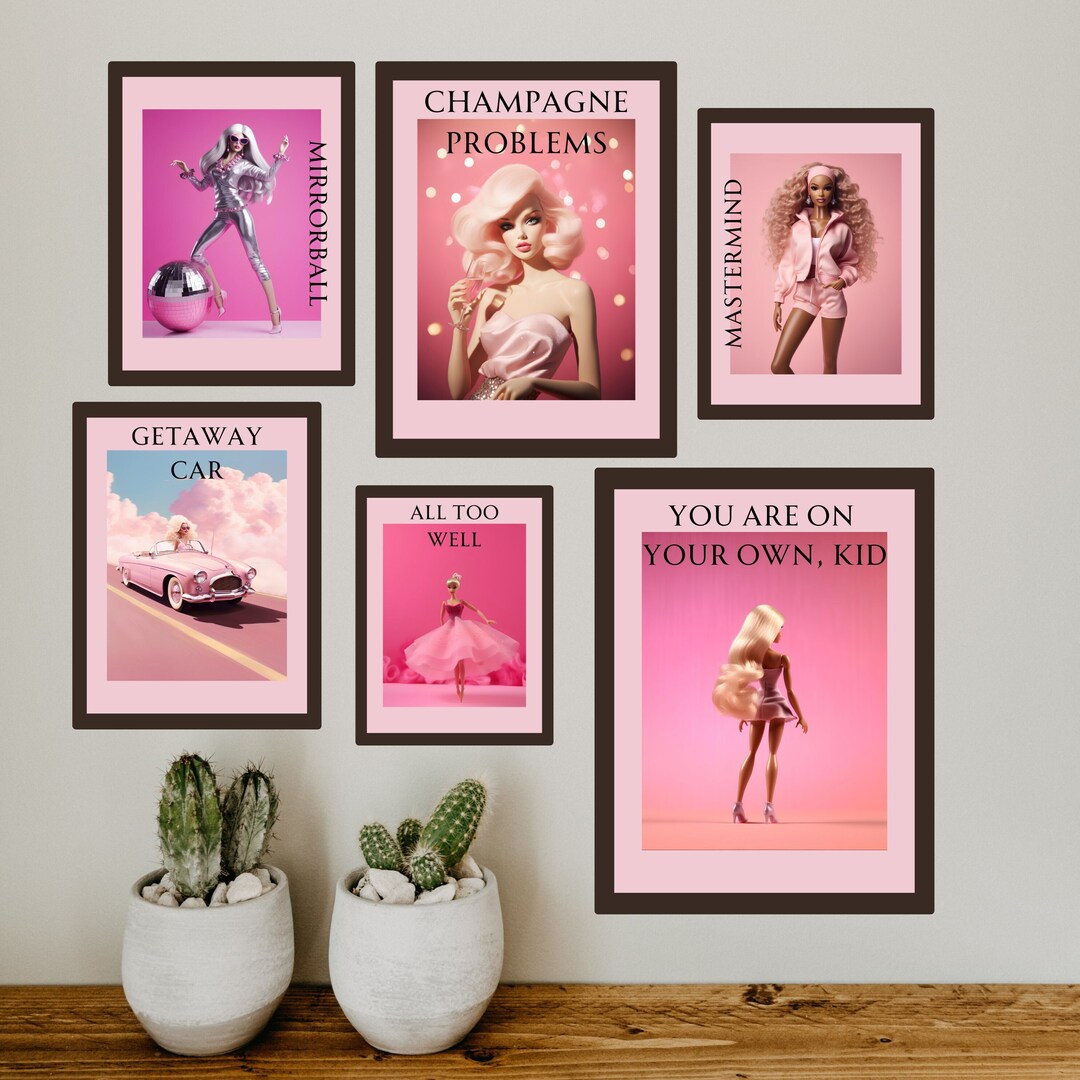 Retro Set of 6 Doll Poster I Fashion Doll Wall Art I Bar Cart Etsy