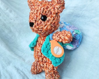 Birch Hiking Bear Snuggler Crochet Pattern - English US Crochet Terms - 1 Animal 5 Accessories