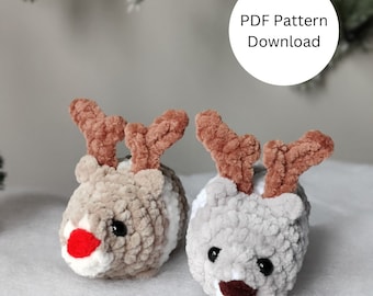 Patrón de crochet de reno Hammy Hamster - Inglés usando terminología de crochet de EE. UU.