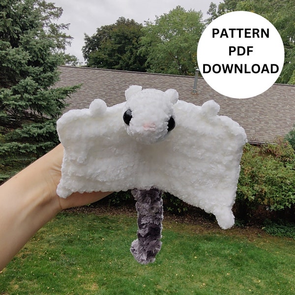 Pip Siberian Flying Squirrel Crochet Pattern - English Using US Crochet Terminology