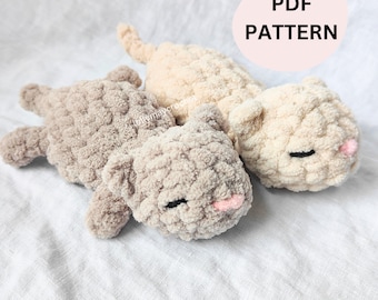 Patrón de crochet de Cali, la gatita dormilona - Amigurumi sin costuras - Términos en inglés (EE. UU.)