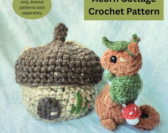 Acorn Cottage Crochet Pattern - Purse Handbag - Beginner Friendly PDF Digital Pattern - English US Crochet Terms