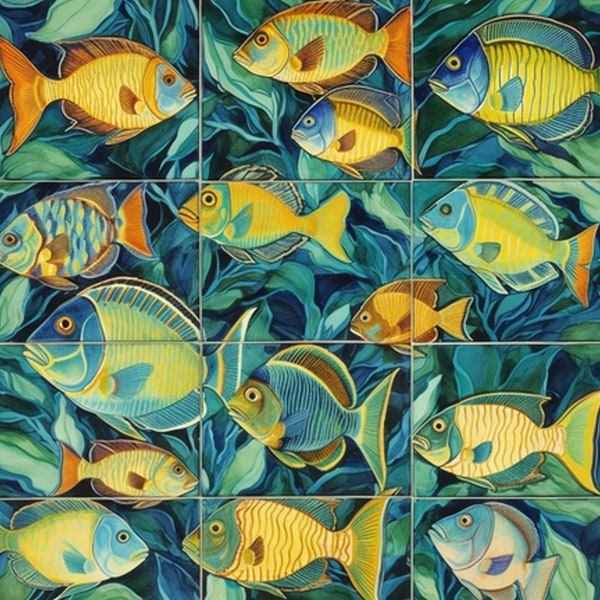Fish Tile Etsy