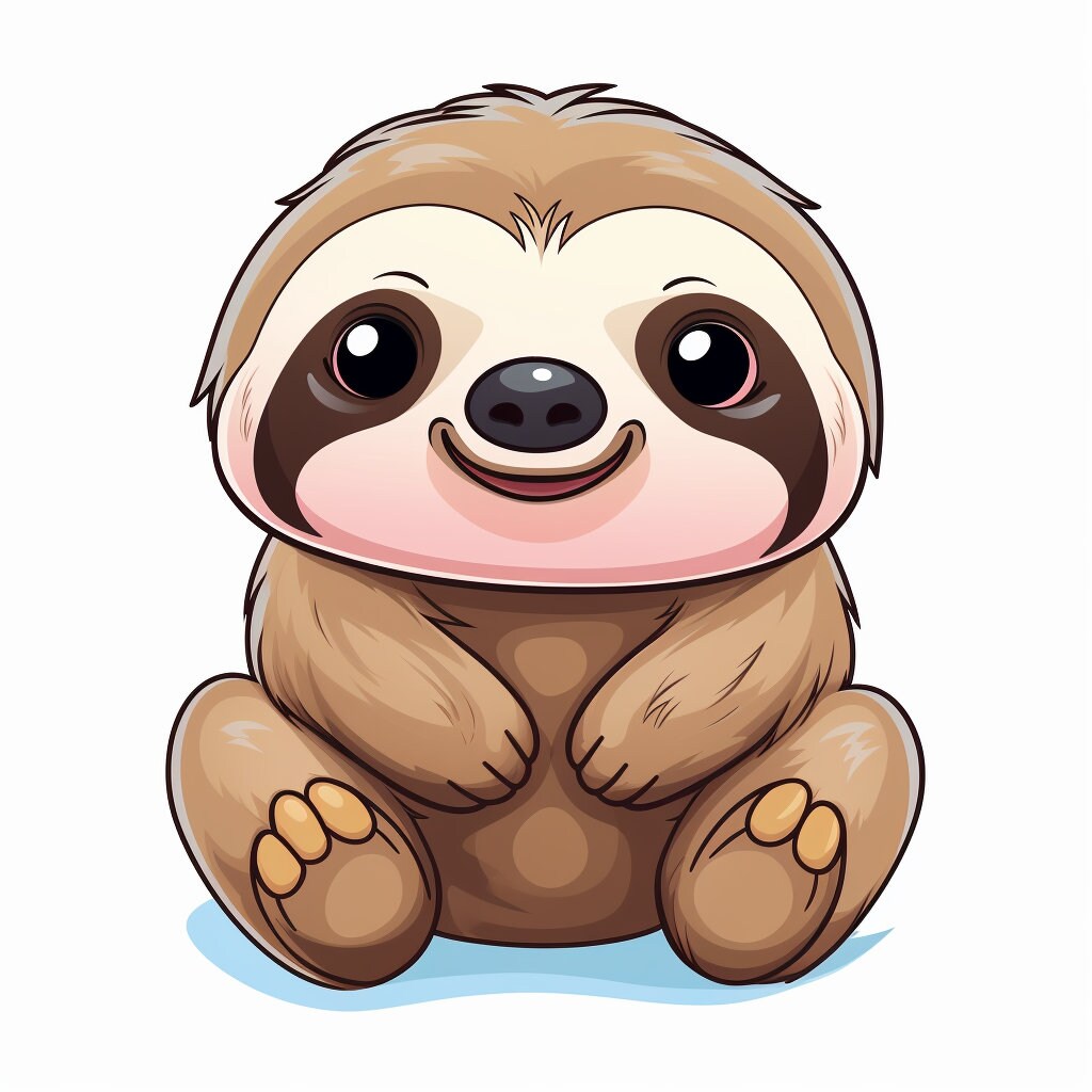 Animated Sloth Sticker 100 Ultra Cute Sloth Stickers - Adorable Sloth Decals - Planner ...