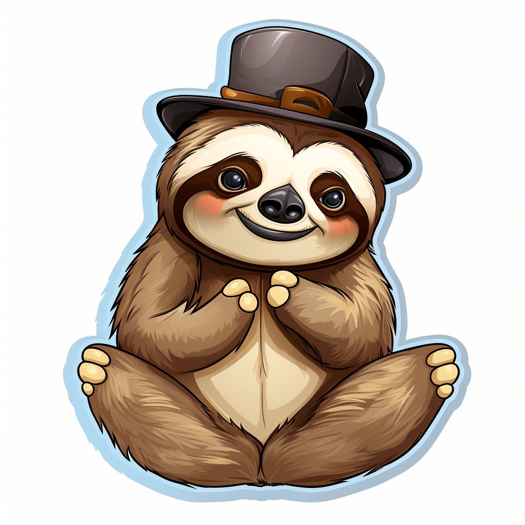 Animated Sloth Sticker 100 Ultra Cute Sloth Stickers - Adorable Sloth Decals - Planner ...