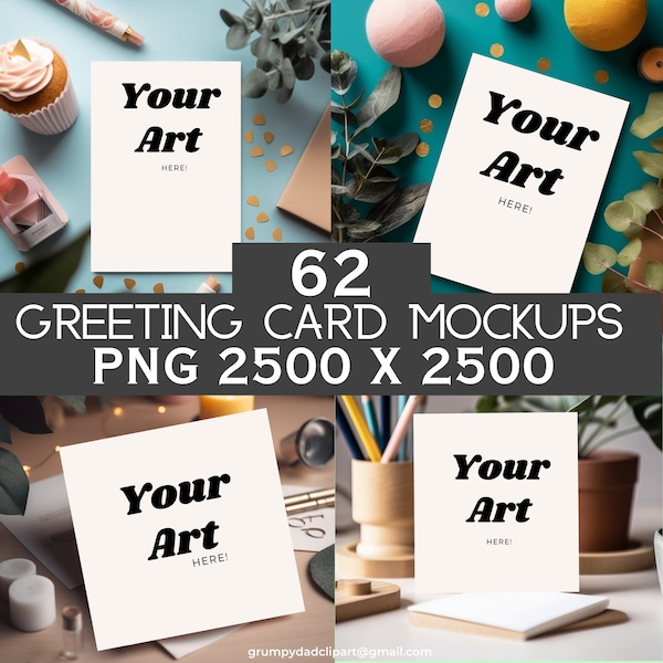 62 Greeting Card Mockup Set Invitation Mockup Kit Card Mockup Bundle Modern Mock Up Stock Photo Template PNG Digital Download Commercial Use