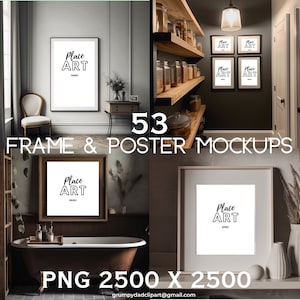 53 maquettes de cadre et d'affiche Ensemble de maquettes de cadre et d'affiche Maquette moderne Photographie de style Stock Photo Template PNG Digital