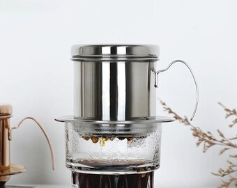 Authentic Stainless Steel Vietnamese Coffee Maker - Traditional Phin Filter for Rich Brews