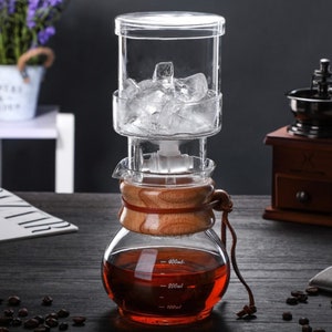 Ice Drip Coffee Pot - Premium Cold Brew Maker w/ Regulator, 400mL, Sleek Design