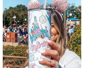 Disney Parks Thermal Tumbler,Magic Kingdom Tumbler,Disney Skinny Tumbler,Disney Vacation Water Bottle,Disney World Castle Tumbler