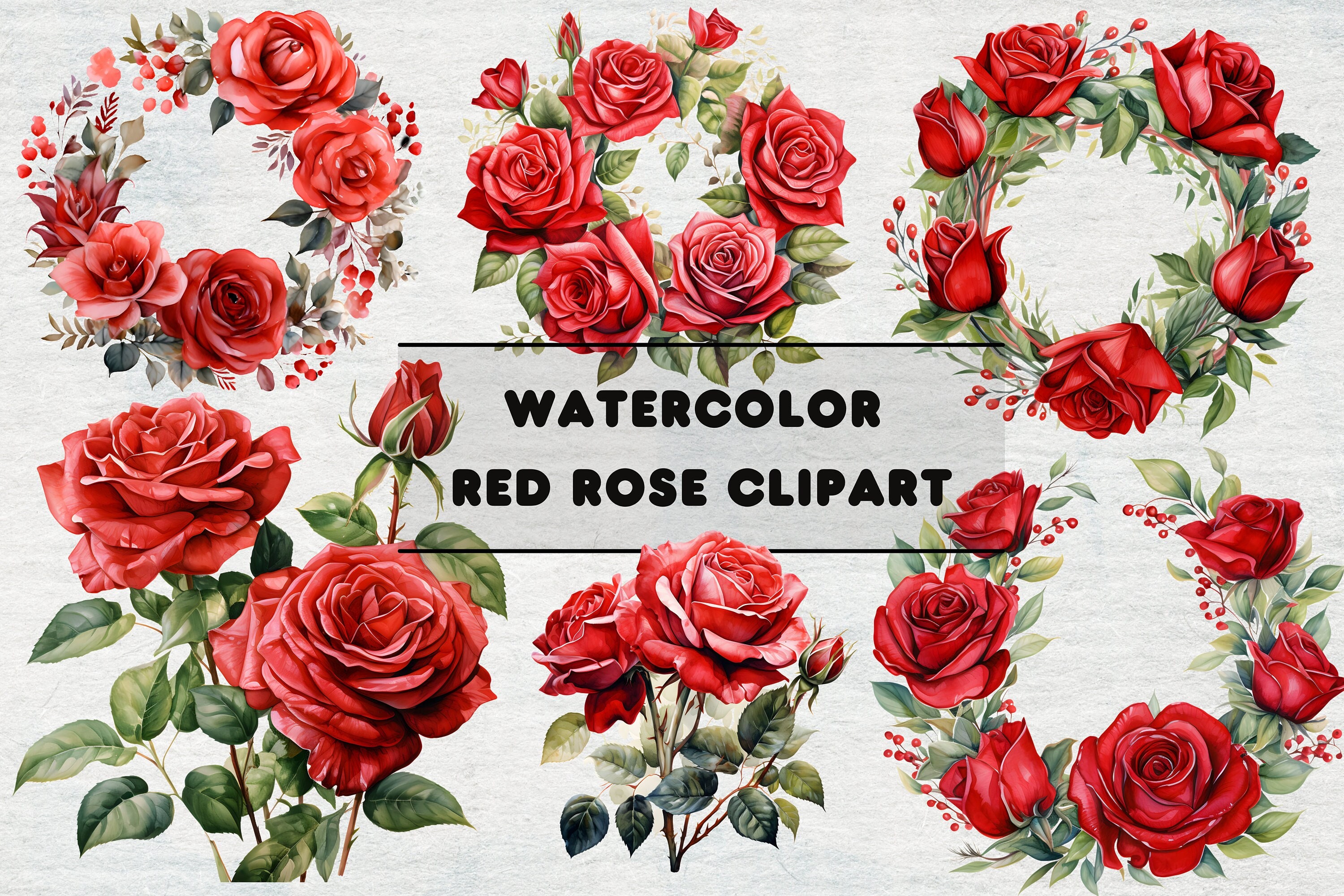 17-watercolor-red-roses-clipart-roses-and-leaves-in-png-etsy