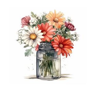 Watercolor Floral Clipart Set: Wildflower PNG Images (Commercial Use)