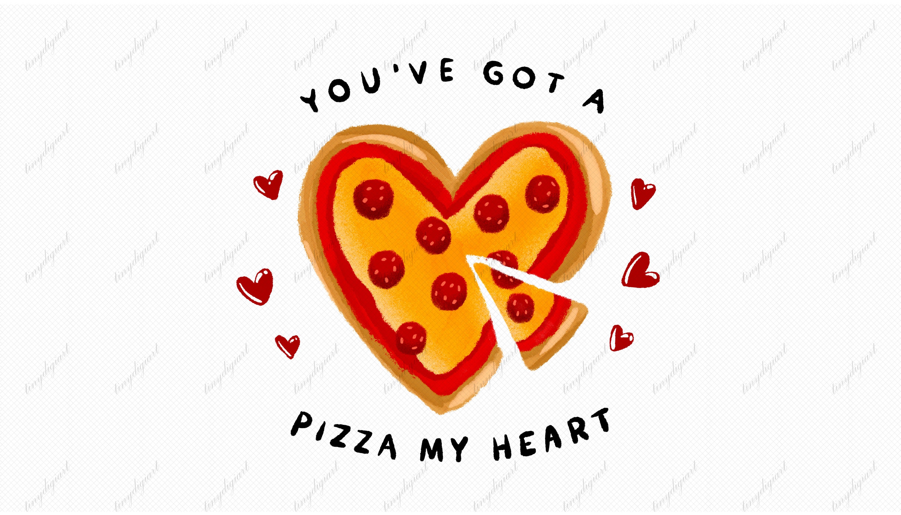 You've Got a Pizza My Heart Png, Valentine's Day Png, Heart Pizza Png ...