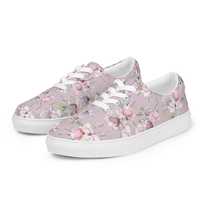 Spirituelle Schuhe Floral / Fairyflower Sneaker / Blumenschuhe / Blumenmuster / Damenschuhe / Lavendelfarben / Atmungsaktiv / Floral Sneaker