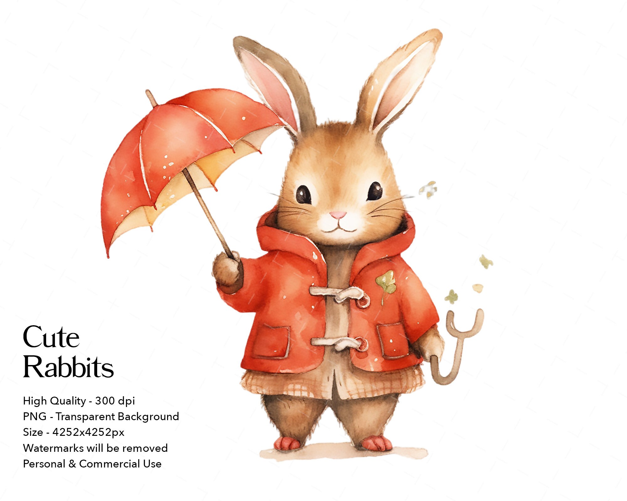 20 Cute Rabbit Clipart Pngs, Commercial Use, Digital Download, Mixed ...
