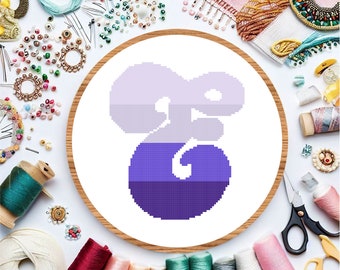 Letter E Cross Stitch Pattern, Alphabet Embroidery Pattern, PDF instant download