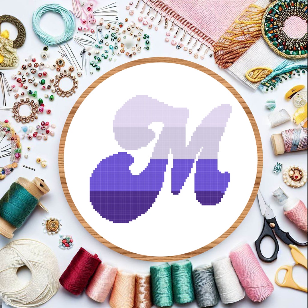 Letter M Cross Stitch Pattern Alphabet Embroidery Pattern Etsy
