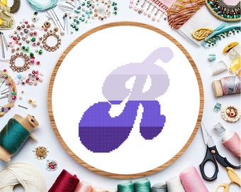 Letter R Cross Stitch Pattern, Alphabet Embroidery Pattern, PDF instant download