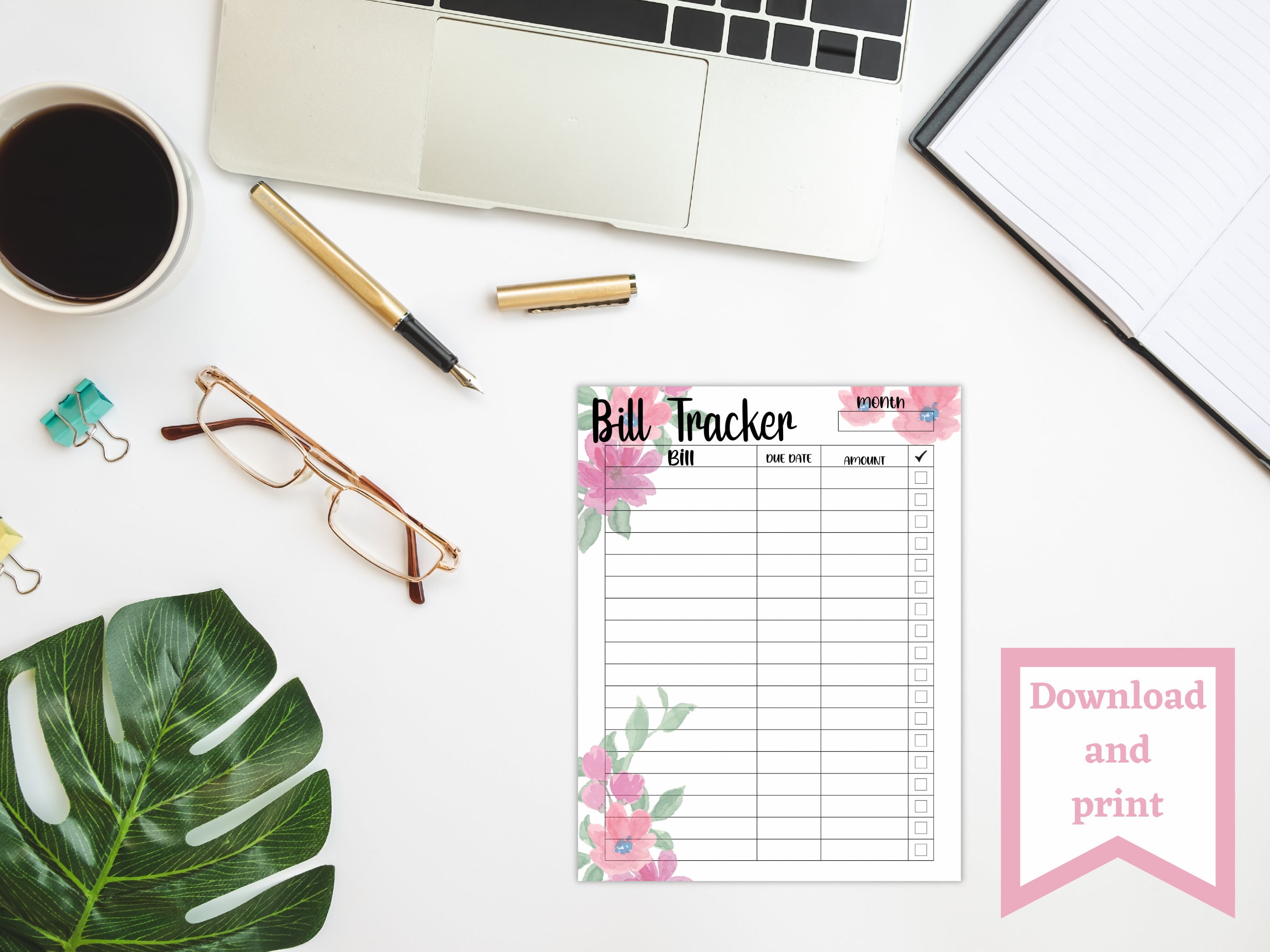 Monthly Bill Tracker Printable | Bill Payment Checklist | Expense ...